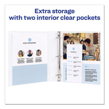Avery® Legal Durable View Binder With Round Rings, 3 Rings, 1" Capacity, 14 X 8.5, White freeshipping - TVN Wholesale